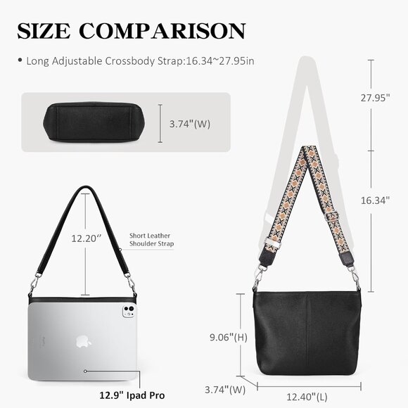 Chic Women's Leather Purse with Adjustable Straps - Lightweight Classic Design - Picture 5 of 8